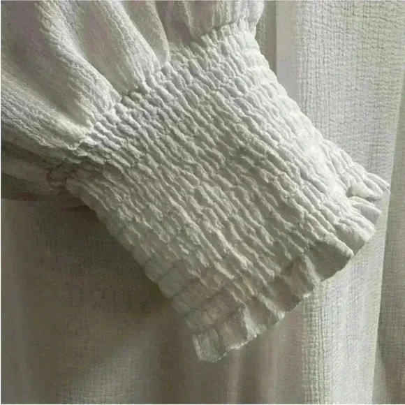 Ramy Brook Off The Shoulder Long Sleeve Sheer White Top Size M/L - Picture 10 of 13